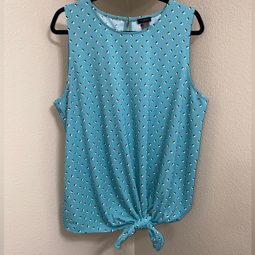NWOT Ann Taylor Factory Sleeveless Tie Front Top XL